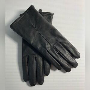 Perrin Collection Black Leather Gloves Women's Size Medium New